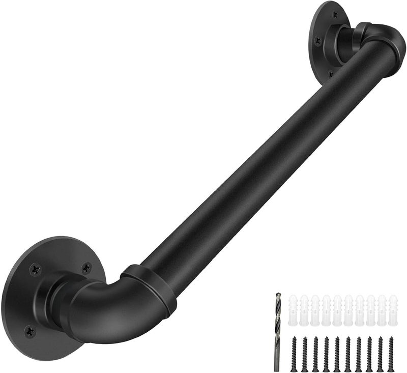 PNBO Wall Handrail 2FT/60CM,Industrial Staircase Railing 1.25 Inch Tube Diameter,Galvanized Pipe Handrails for Indoor Stairs with Wall Mount Support,for Wall Mounted Stairway Handrail - Image 1